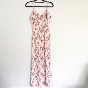 Everly Pink Floral Sheer Maxi Dress Womens small